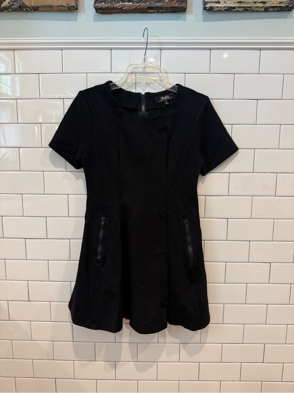 Lulu's Black Short-Sleeve Fit-and-Flare Mini Dress